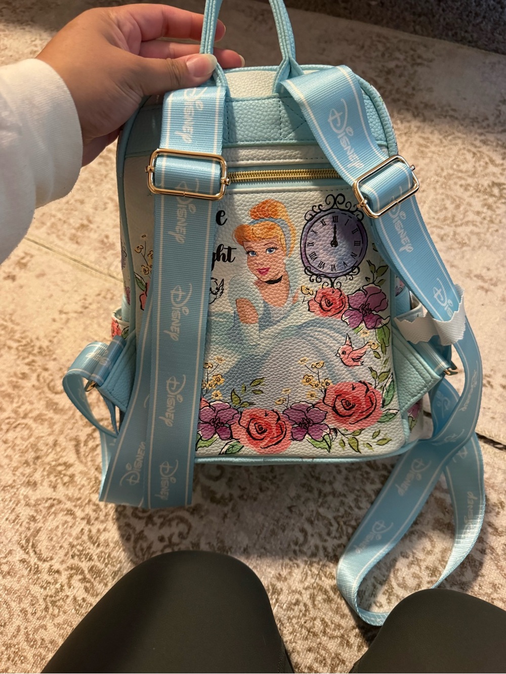 Disney Cinderella Floral Mini Backpack - Light Blue, Pink, Purple - Picture 2 of 3